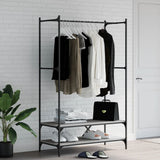vidaXL Garment Rack with Shelves Engineered Wood Black