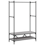 vidaXL Garment Rack with Shelves Engineered Wood Black