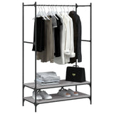 vidaXL Garment Rack with Shelves Engineered Wood Black