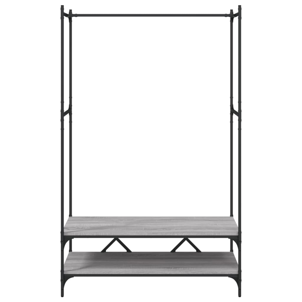 vidaXL Garment Rack with Shelves Engineered Wood Black