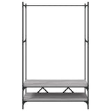 vidaXL Garment Rack with Shelves Engineered Wood Black