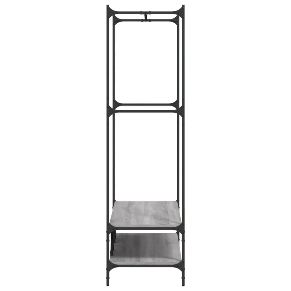 vidaXL Garment Rack with Shelves Engineered Wood Black