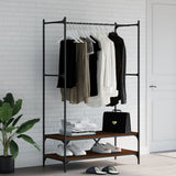 vidaXL Garment Rack with Shelves Engineered Wood Black