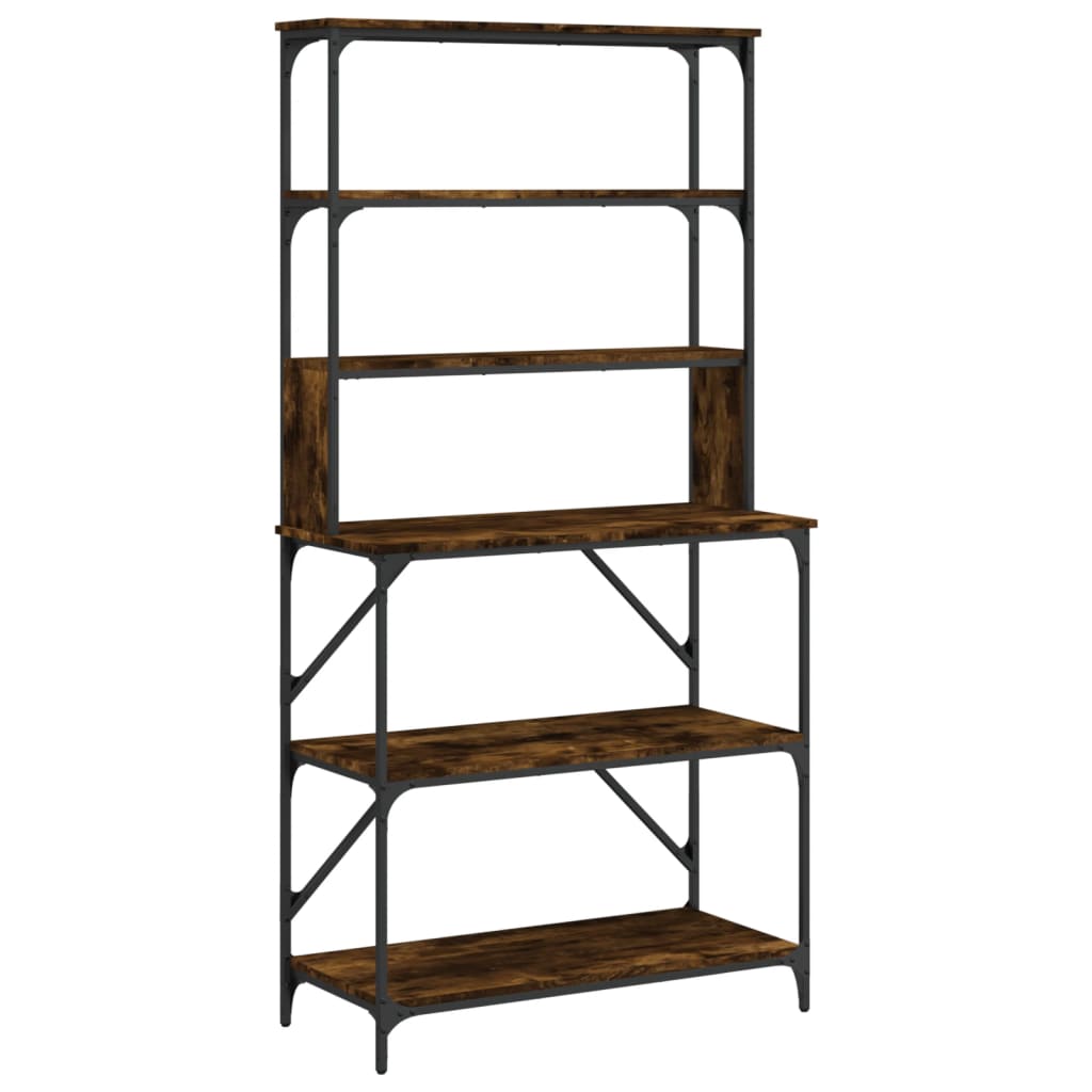 vidaXL Baker's Rack 6-tier 90x40x180 cm engineered wood smoked oak