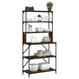 vidaXL Baker's Rack 6-tier 90x40x180 cm engineered wood smoked oak