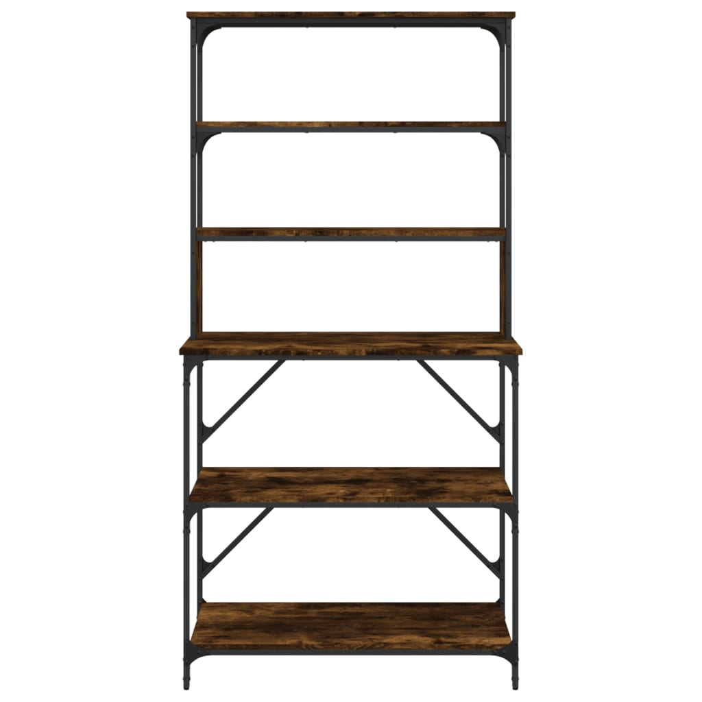 vidaXL Baker's Rack 6-tier 90x40x180 cm engineered wood smoked oak