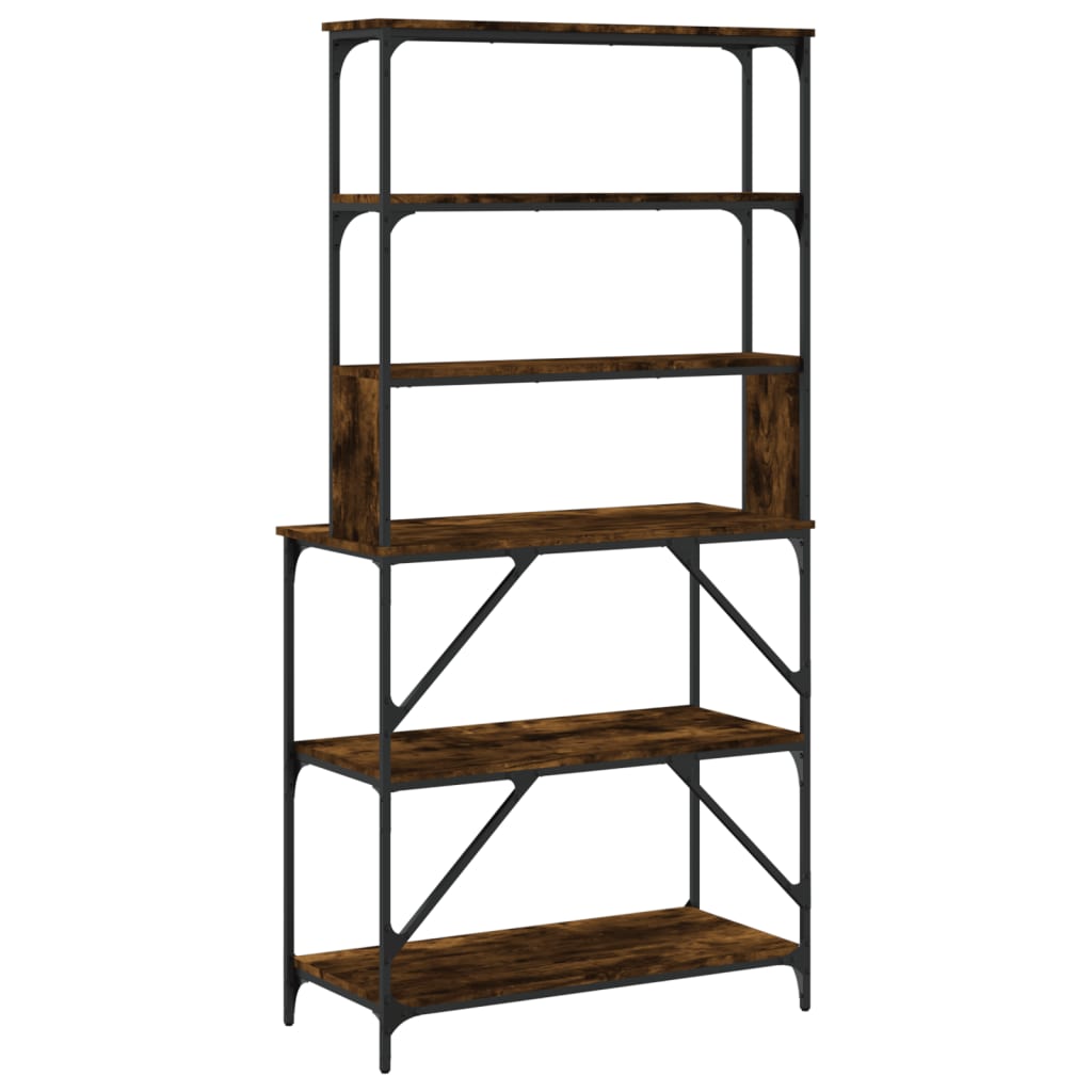 vidaXL Baker's Rack 6-tier 90x40x180 cm engineered wood smoked oak