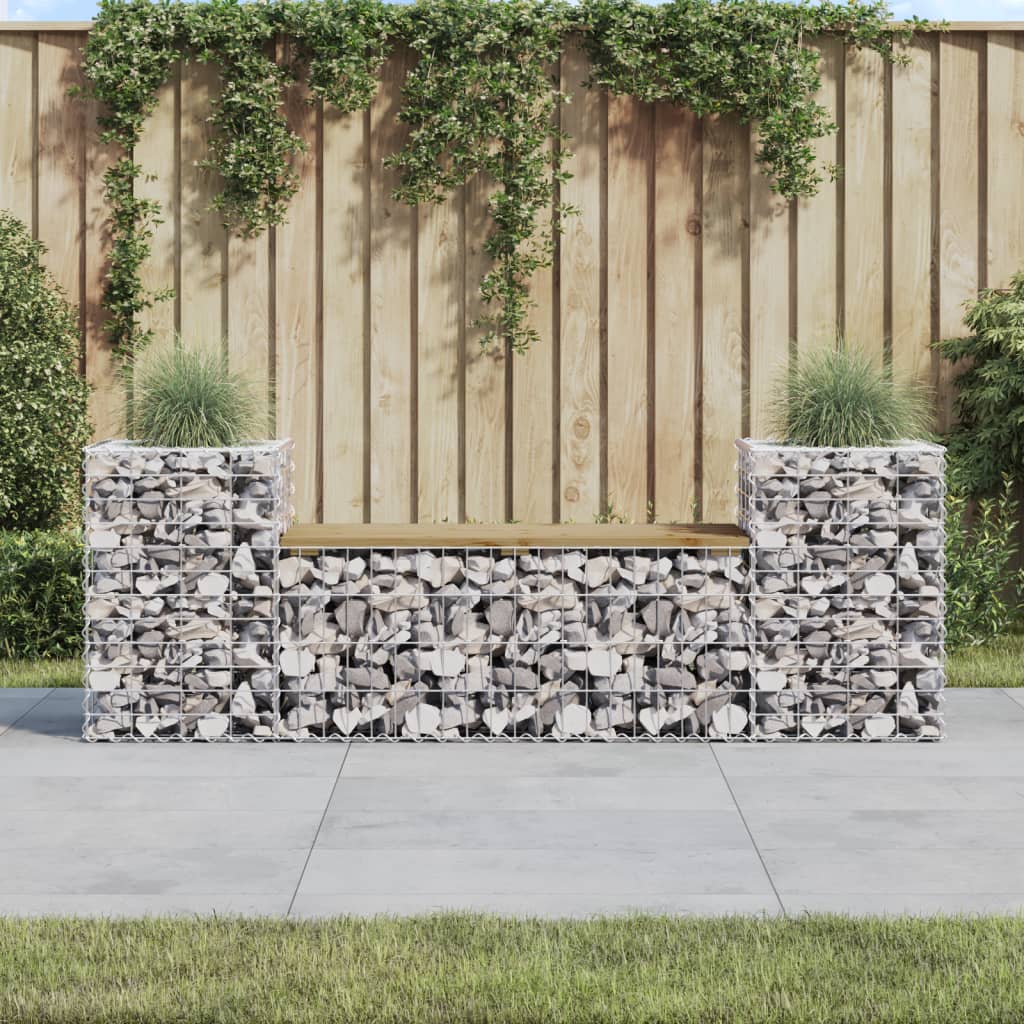 vidaXL Tuinbank schanskorfontwerp 183x41x60,5 cm massief grenenhout