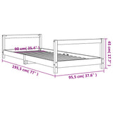 vidaXL Kids Bed Frame 80x200 cm Solid Pine Wood