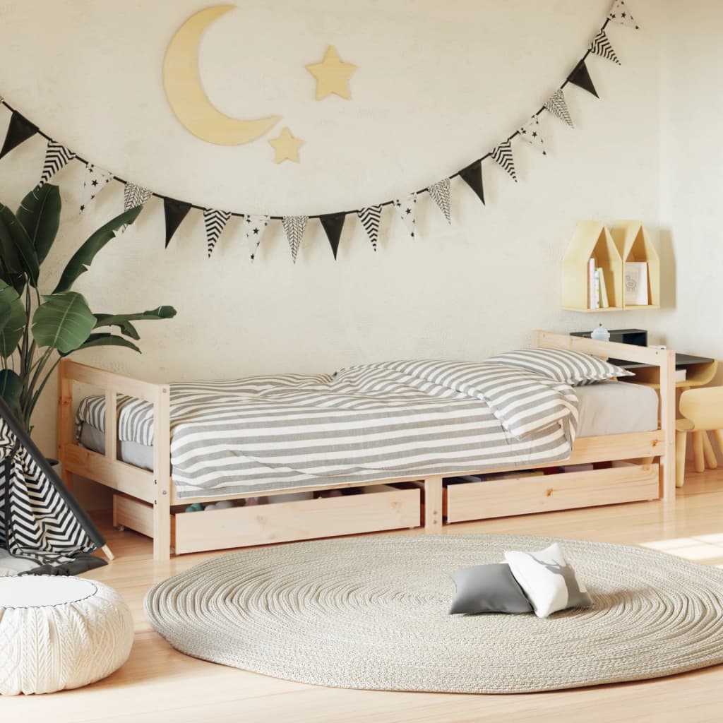 vidaXL Kinderbedframe met lades 80x200 cm massief grenenhout