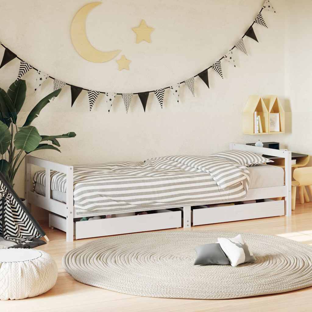 vidaXL Kinderbedframe met lades 80x200 cm massief grenenhout