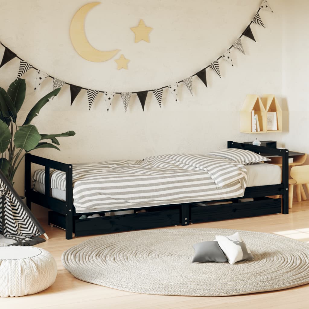 vidaXL Kinderbedframe met lades 80x200 cm massief grenenhout