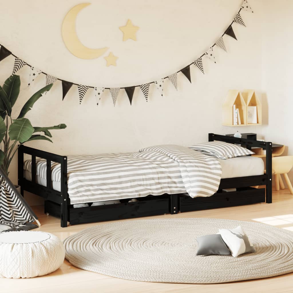 vidaXL Kinderbedframe met lades 80x200 cm massief grenenhout
