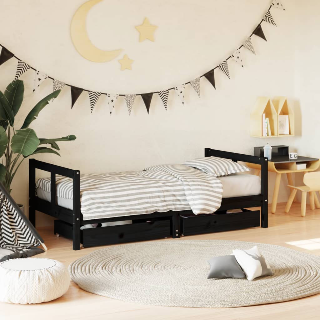 vidaXL Kinderbedframe met lades 80x200 cm massief grenenhout