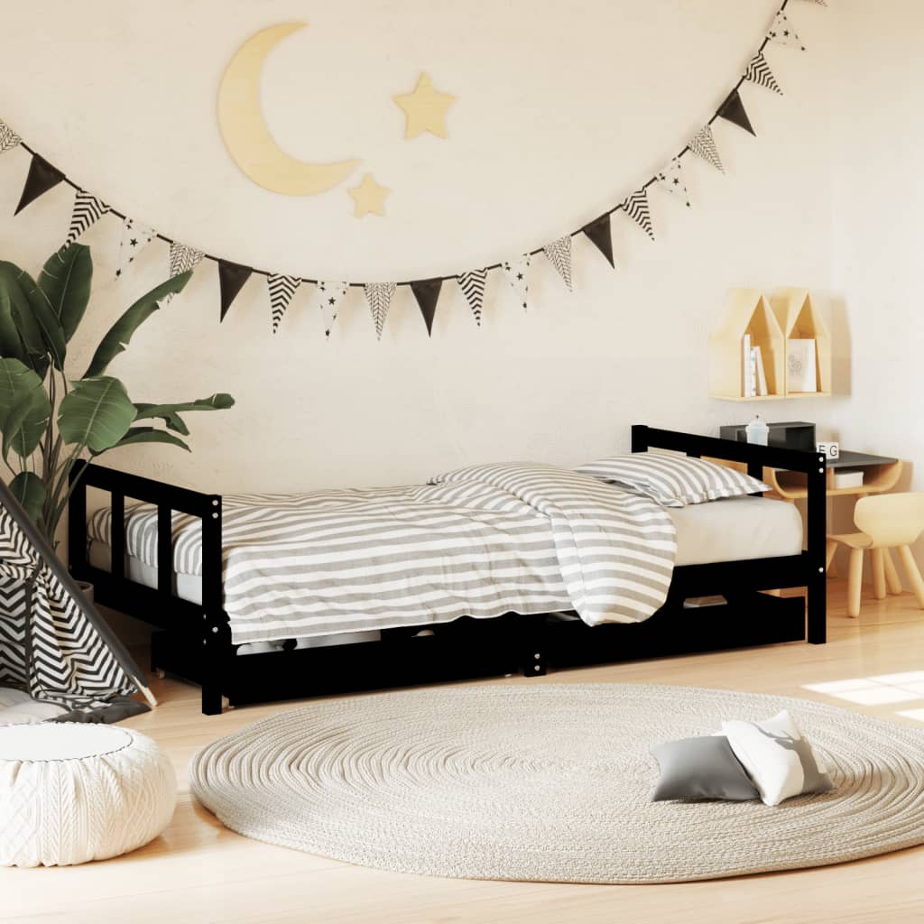 vidaXL Kinderbedframe met lades 80x200 cm massief grenenhout
