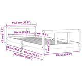 vidaXL Kids Bed Frame 90x200 cm Solid Pine Wood