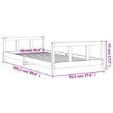 vidaXL Kids Bed Frame 90x200 cm Solid Pine Wood