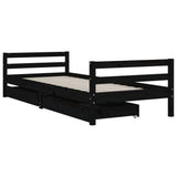vidaXL Kids Bed Frame with Drawers 80x200 cm Solid Pine Wood
