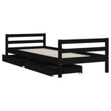 vidaXL Kids Bed Frame with Drawers 80x200 cm Solid Pine Wood