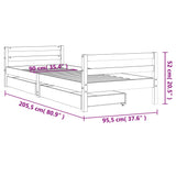 vidaXL Kids Bed Frame with Drawers 80x200 cm Solid Pine Wood