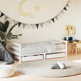 vidaXL Kids Bed Frame with Drawers 80x200 cm Solid Pine Wood