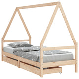 vidaXL Kinderbedframe met lades 80x200 cm massief grenenhout