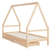 vidaXL Kinderbedframe met lades 80x200 cm massief grenenhout