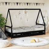 vidaXL Kinderbedframe met lades 80x200 cm massief grenenhout