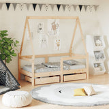 vidaXL Kinderbedframe met lades 80x200 cm massief grenenhout