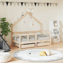 vidaXL Kinderbedframe met lades 70x140 cm massief grenenhout
