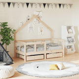 vidaXL Kinderbedframe met lades 70x140 cm massief grenenhout