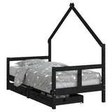 vidaXL Kinderbedframe met lades 70x140 cm massief grenenhout