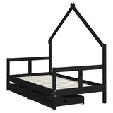 vidaXL Kinderbedframe met lades 70x140 cm massief grenenhout
