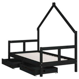 vidaXL Kinderbedframe met lades 70x140 cm massief grenenhout