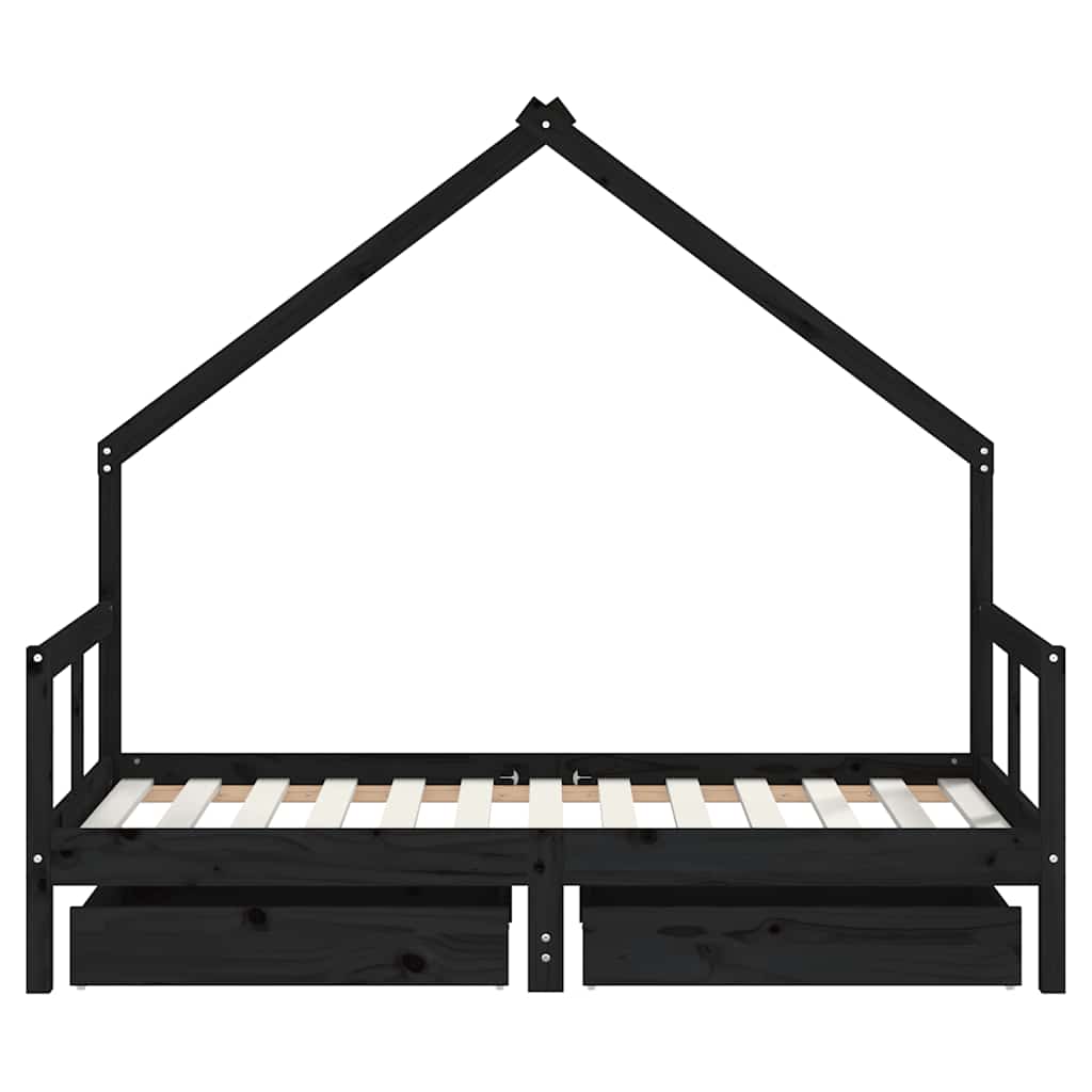 vidaXL Kinderbedframe met lades 70x140 cm massief grenenhout