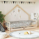 vidaXL Kinderbedframe met lades 70x140 cm massief grenenhout