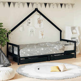 vidaXL Kinderbedframe met lades 70x140 cm massief grenenhout