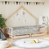 vidaXL Kinderbedframe met lades 70x140 cm massief grenenhout
