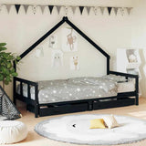vidaXL Kinderbedframe met lades 70x140 cm massief grenenhout
