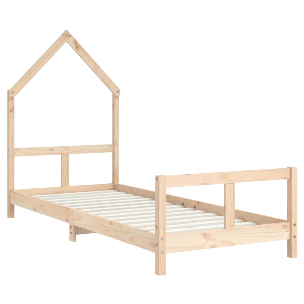 vidaXL Kinderbedframe 80x160 cm massief grenenhout zwart