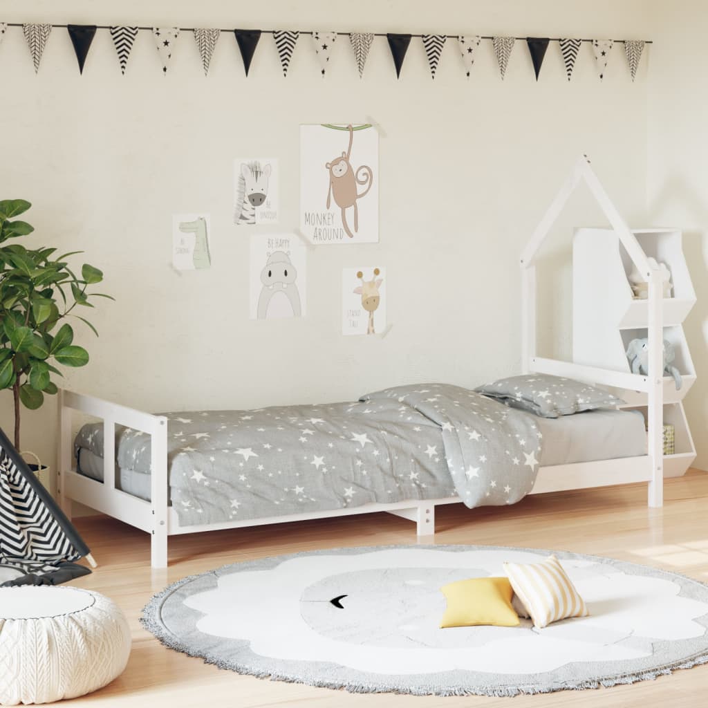 vidaXL Kinderbedframe 80x160 cm massief grenenhout zwart