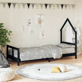 vidaXL Kinderbedframe 80x160 cm massief grenenhout zwart