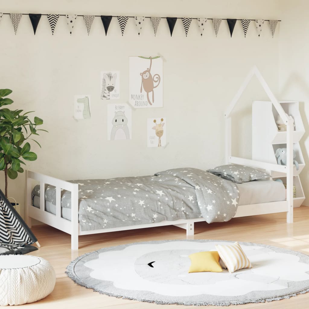vidaXL Kinderbedframe 80x160 cm massief grenenhout zwart