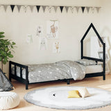 vidaXL Kinderbedframe 80x160 cm massief grenenhout zwart