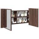 vidaXL Badkamerkast met spiegel en LED 90x12x45 cm acryl wit