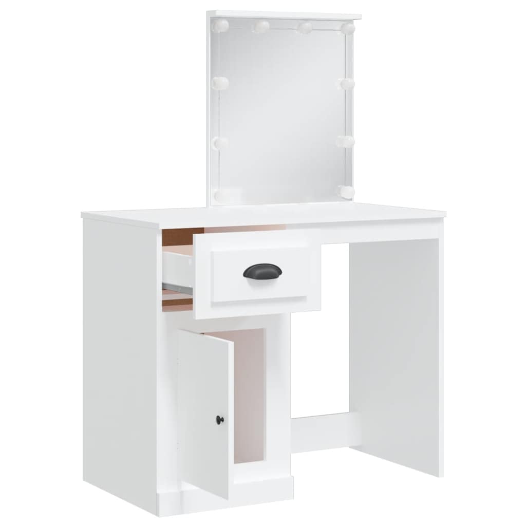 vidaXL Kaptafel met LED-verlichting 90x42x132,5 cm wit