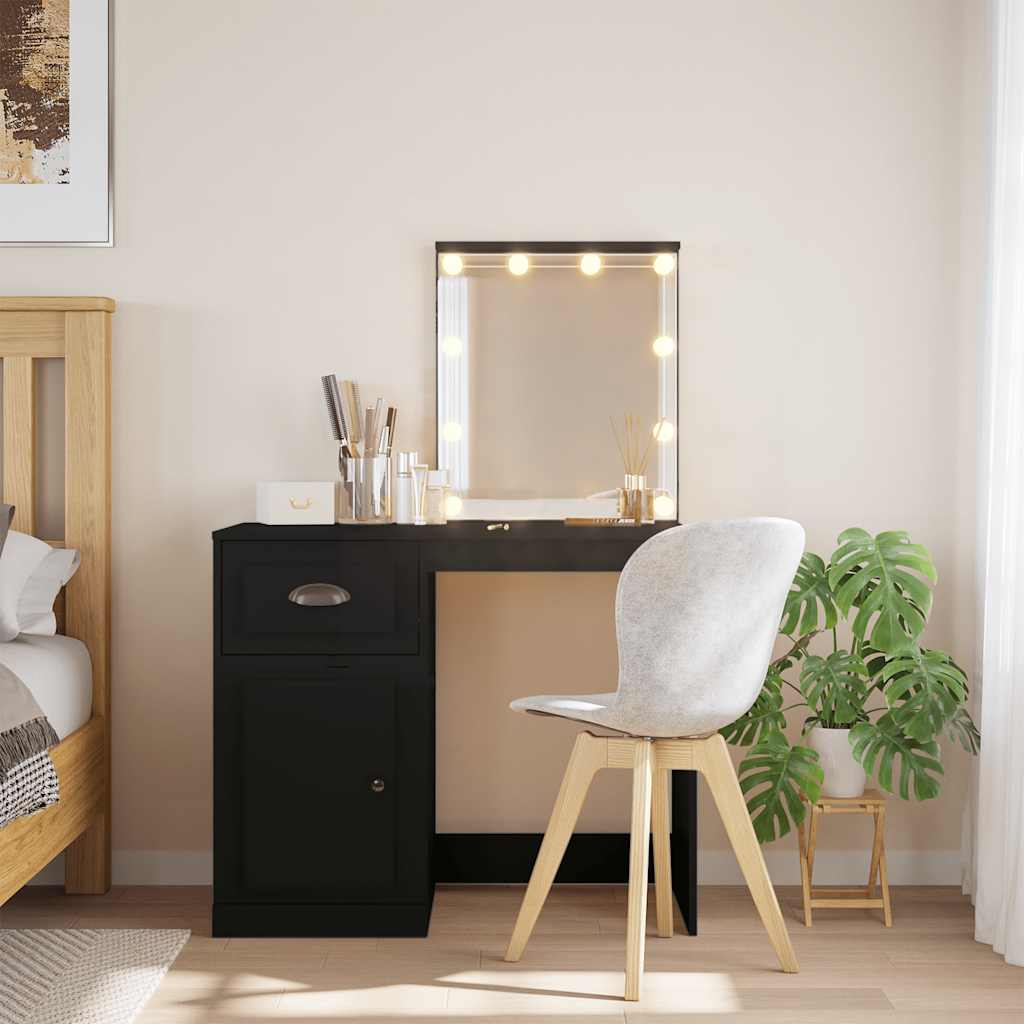 vidaXL Kaptafel met LED-verlichting 90x42x132,5 cm wit