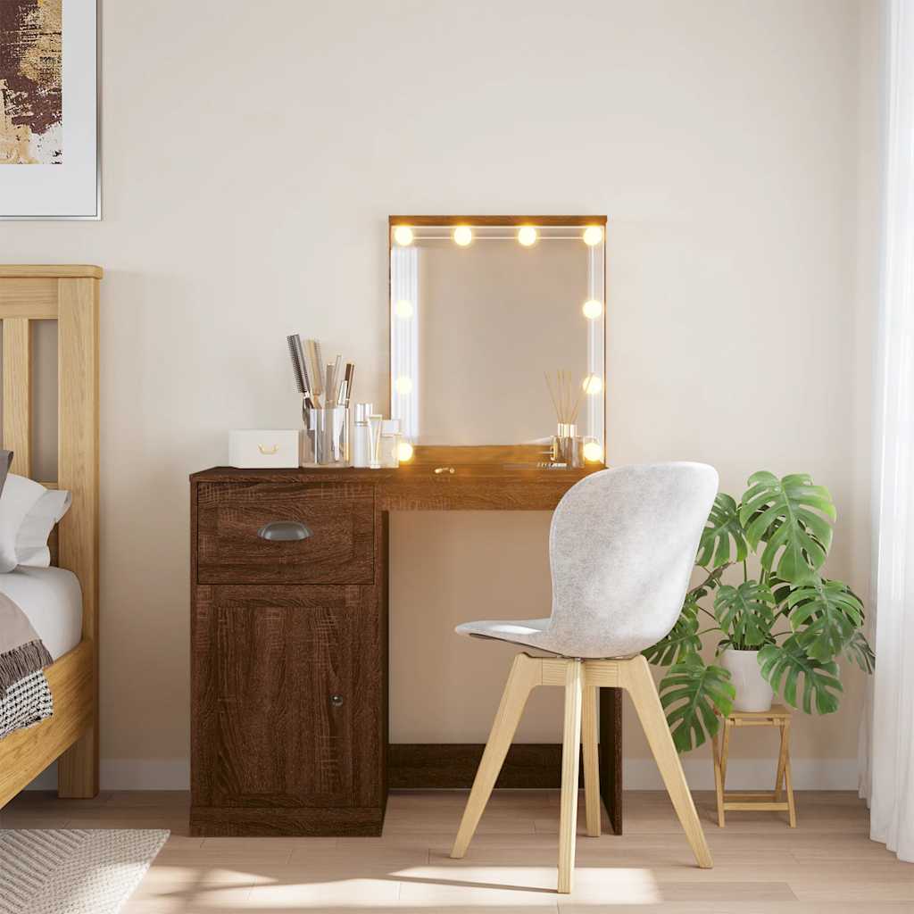 vidaXL Kaptafel met LED-verlichting 90x42x132,5 cm wit