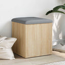 vidaXL Opbergbank Wit 42x42x45 cm Bewerkt Hout