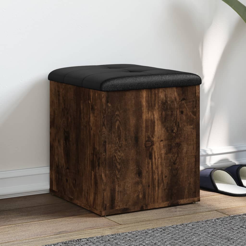 vidaXL Opbergbank Wit 42x42x45 cm Bewerkt Hout